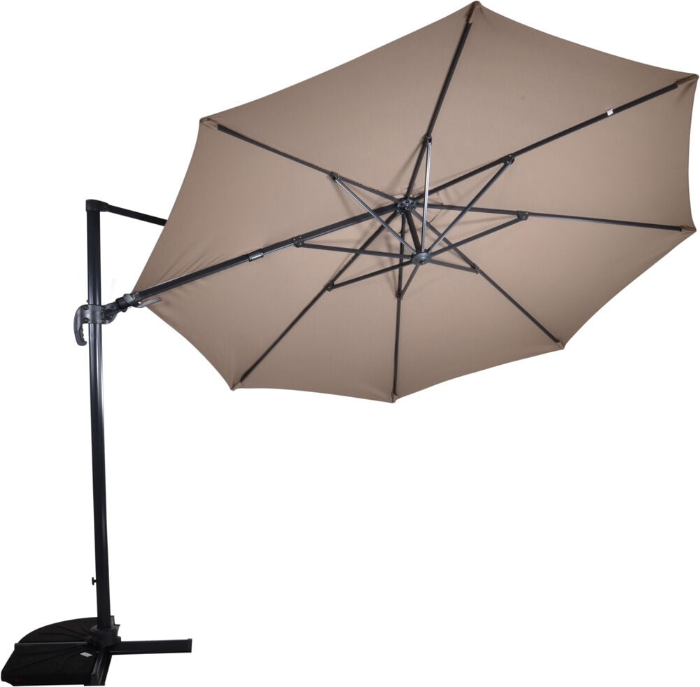 Lesli Living VirgoFlex - Zweefparasol - Taupe - 350 cm Lesli Living VirgoFlex - Zweefparasol - Taupe - 350 cm