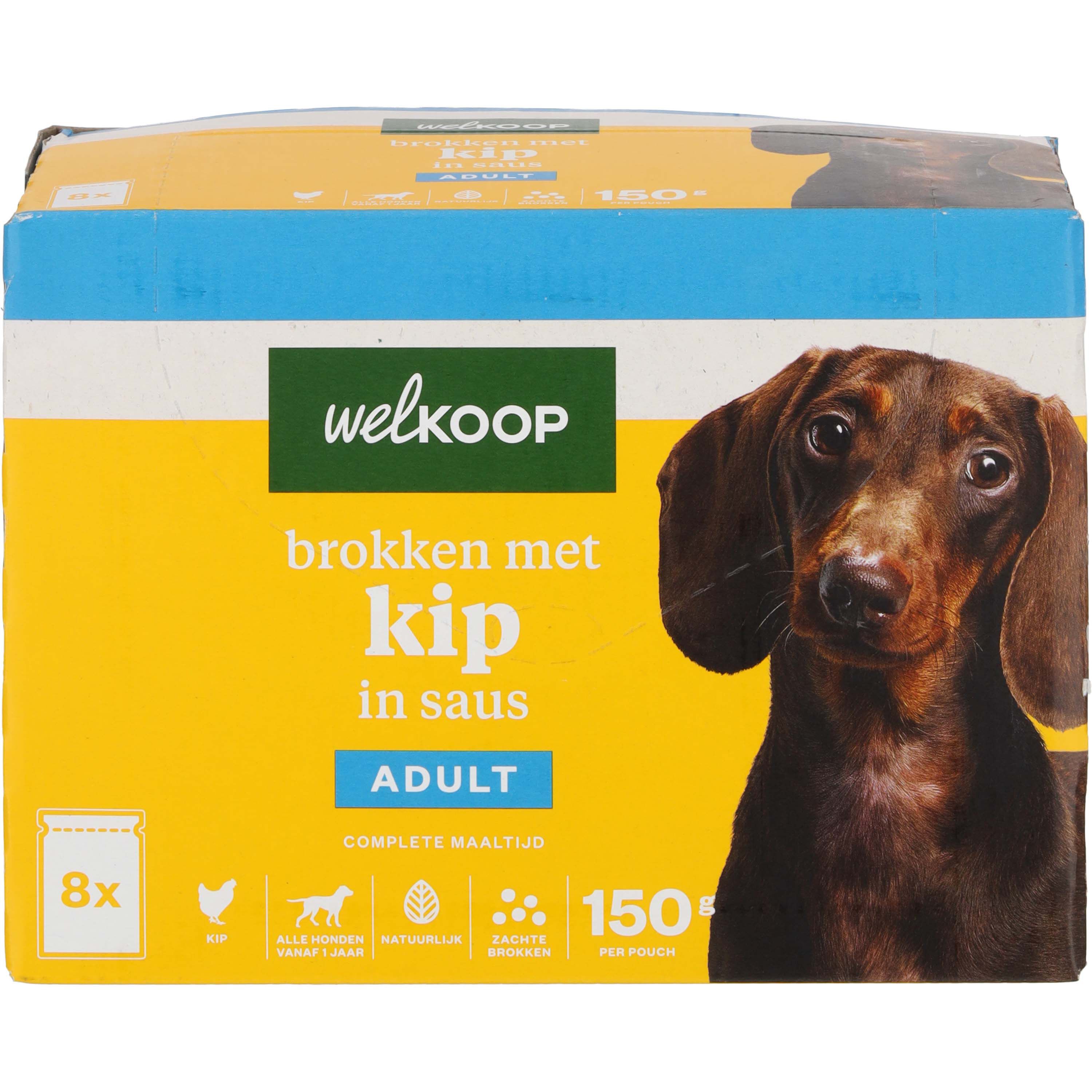 Welkoop Pouch - Hondenvoer - 8x150 gr - 150 Gram - kip