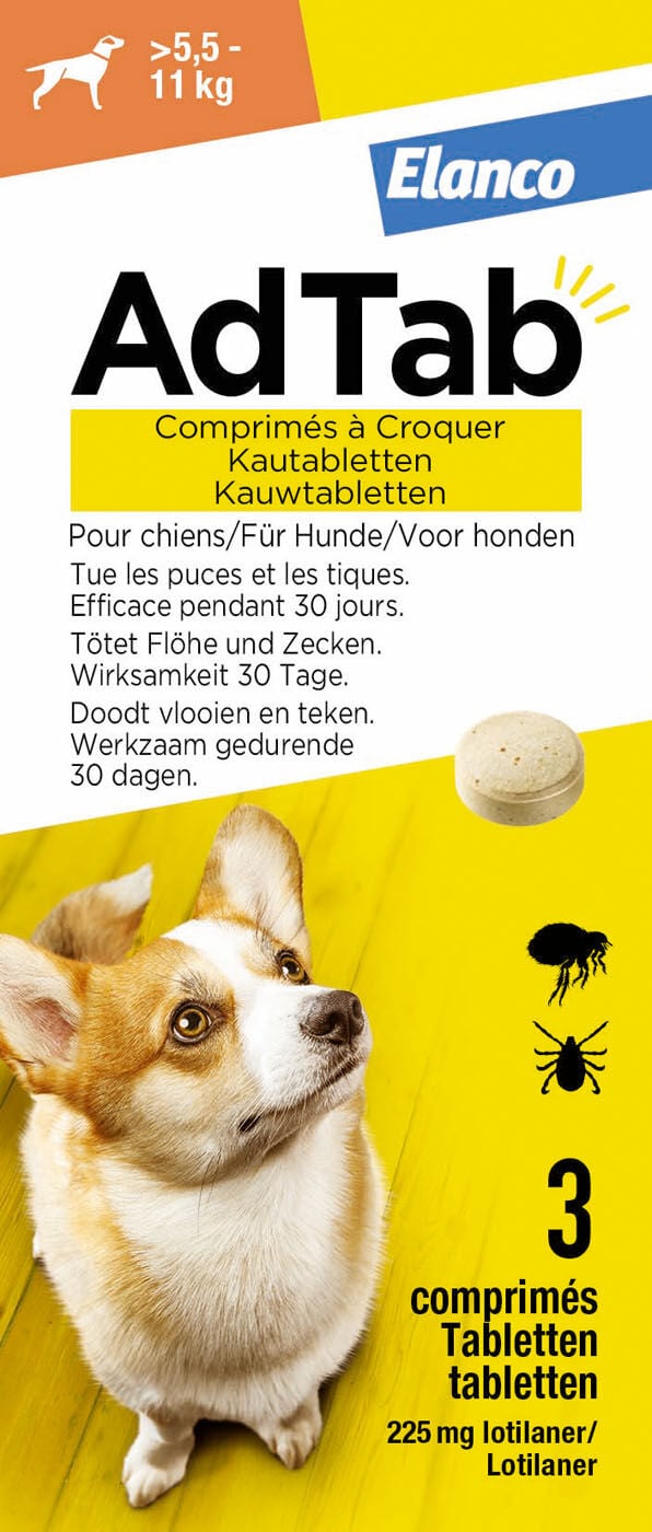 AdTab Kauwtablet - Anti Vlooien en teken - Hond - 3 Stuks - S AdTab Kauwtablet - Anti Vlooien en teken - Hond - 3 Stuks - S