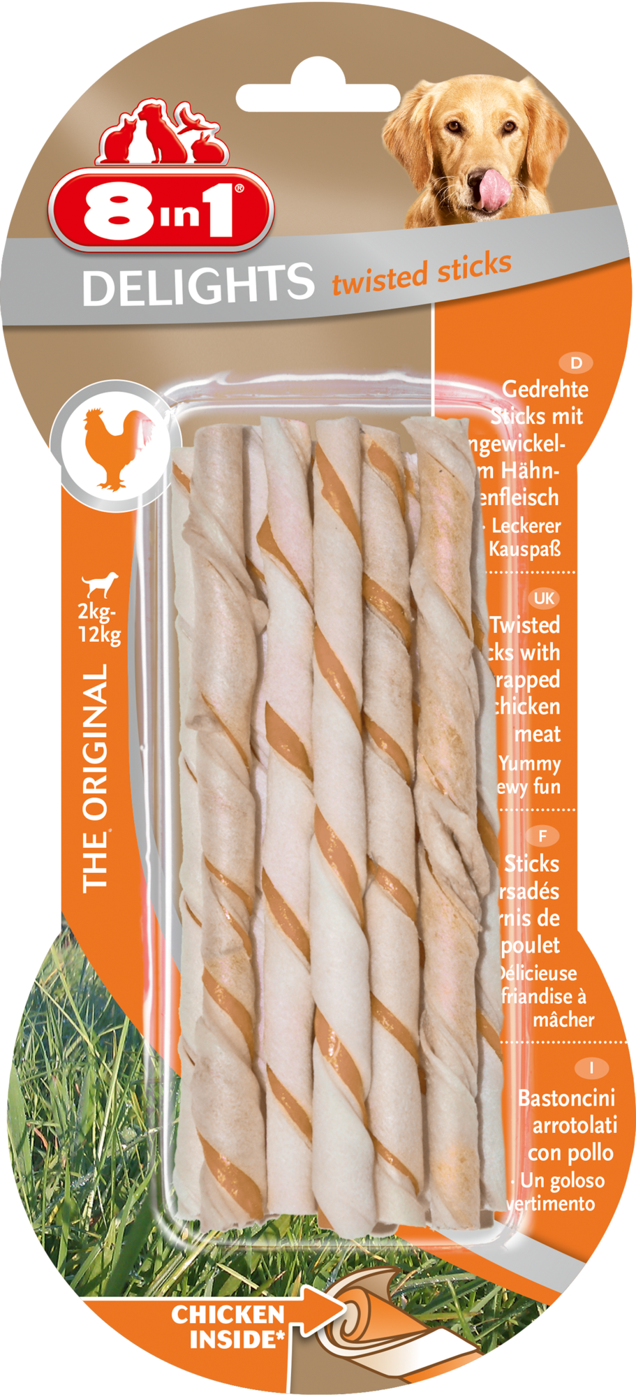 8in1 Delights Twisted sticks - Hondensnack - 10 Stuks - Kip