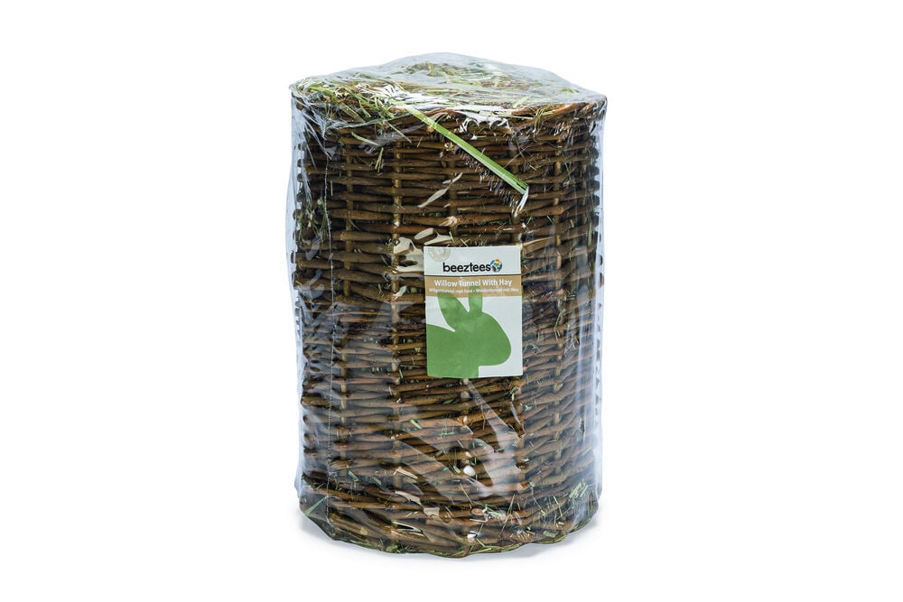 Beeztees Wilgentunnel met hooi L 30x25cm - Knaagdiersnack - L