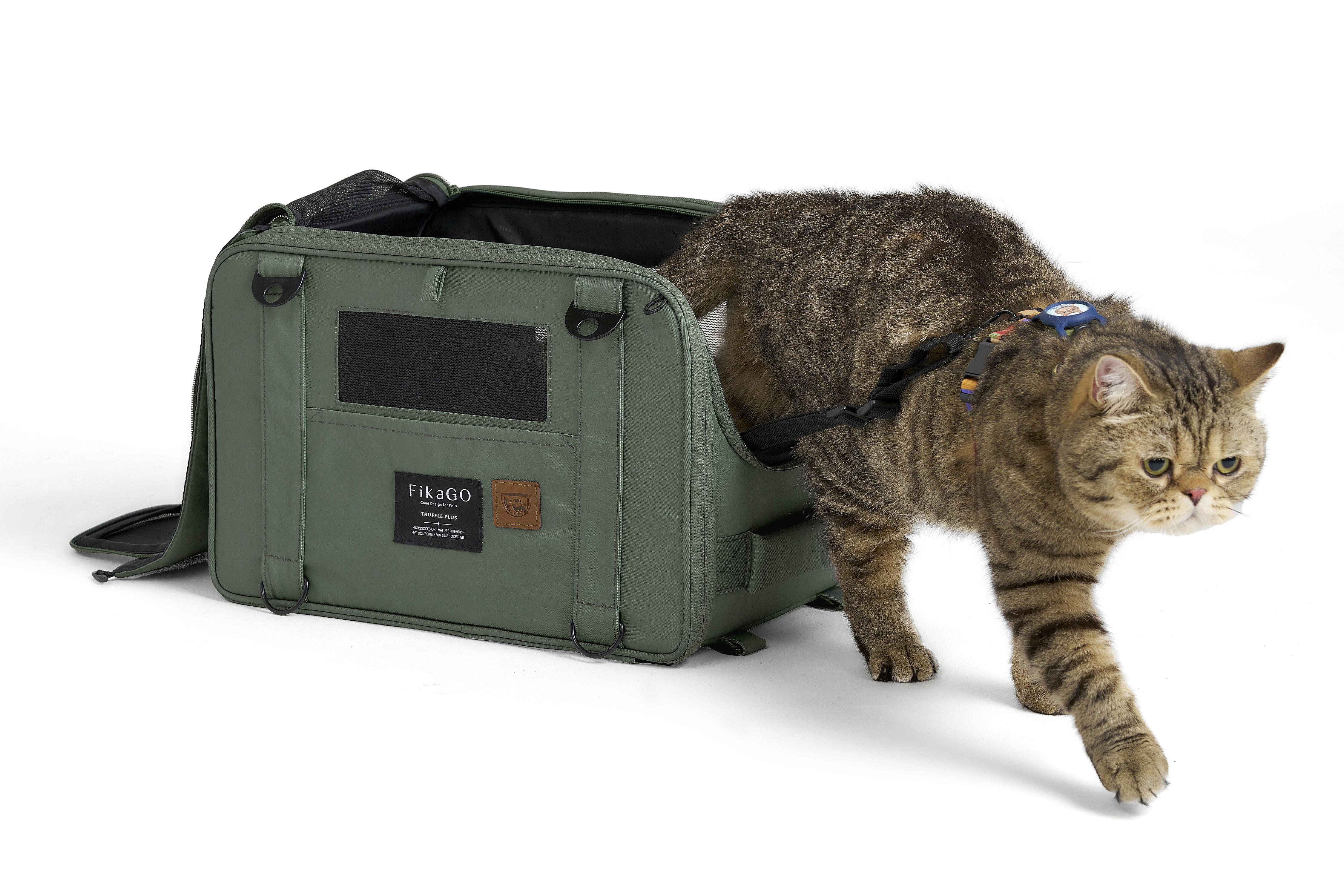 Fikago Truffle Plus - Travel Carrier tot 10 kg- Honden draagtas - Groen - 28x43x27 cm