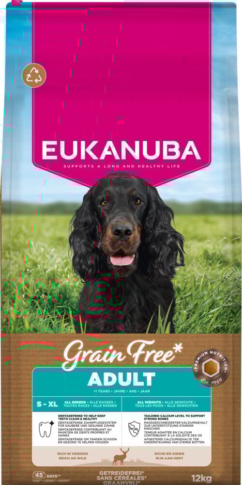 Eukanuba Graanvrij Adult - Hondenvoer - 12 Kilogram Eukanuba Graanvrij Adult - Hondenvoer - 12 Kilogram