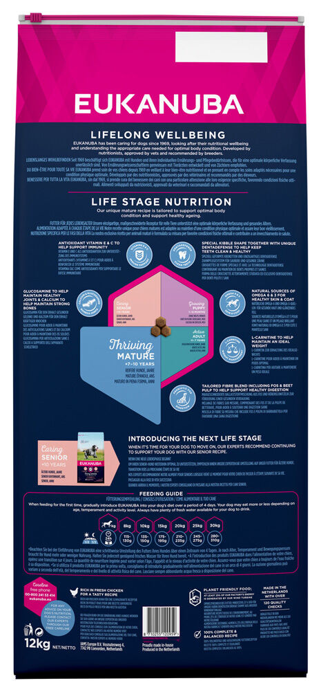 Eukanuba Thriving Mature Medium - Hondenvoer - 12 Kilogram - kip