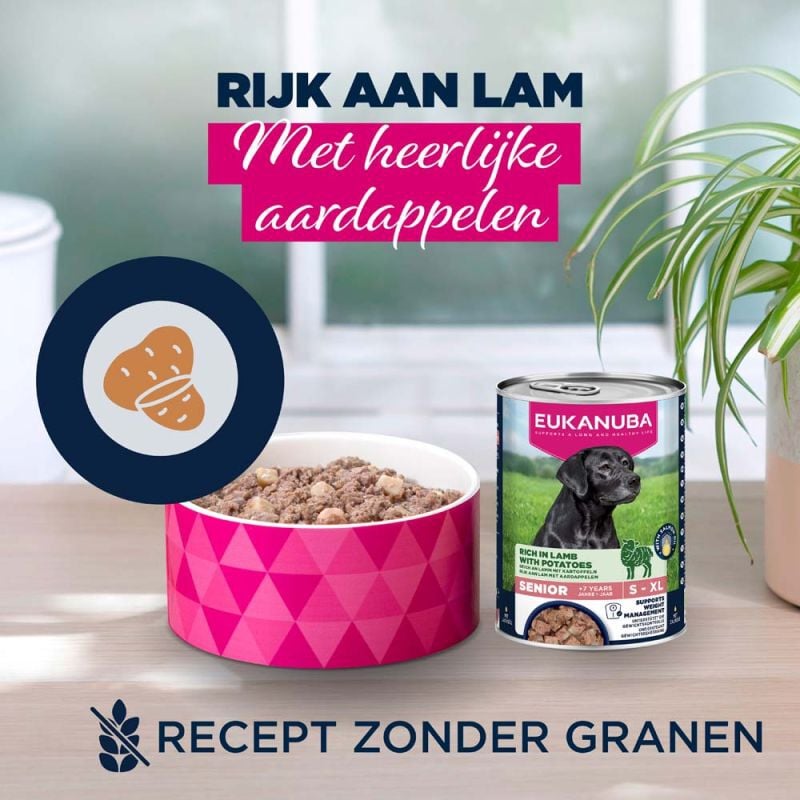 Eukanuba Senior Paté  - Hondenvoer - 400 Gram - lam