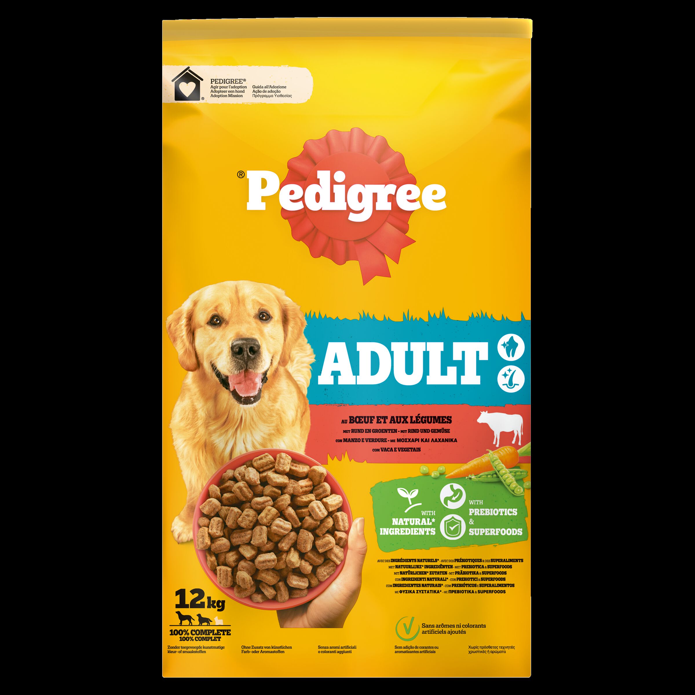 Pedigree Adult Krokante brokken - Hondenvoer - 12 Kilogram - rund Pedigree Adult Krokante brokken - Hondenvoer - 12 Kilogram - rund
