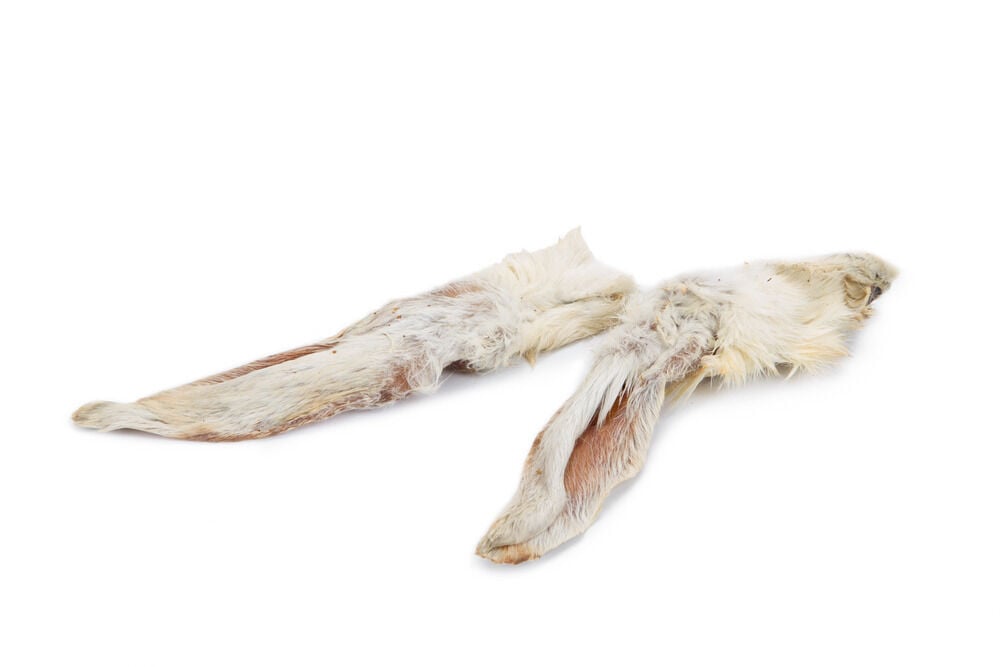 Beeztees Konijnenoren met haar- Hondensnack - 200 Gram