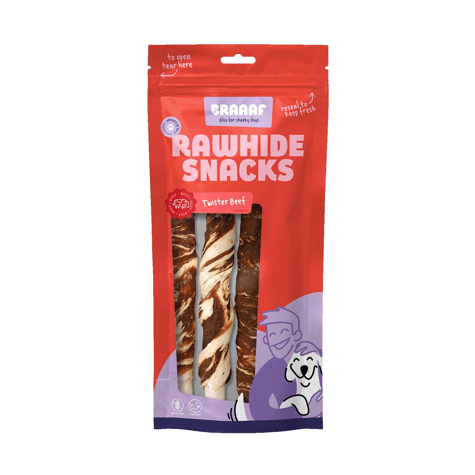 Braaaf Twister - Hondensnack - 3 Stuks - vis, rund Braaaf Twister - Hondensnack - 3 Stuks - vis, rund