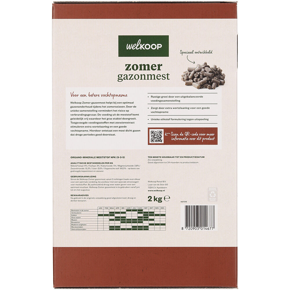 Welkoop - Zomer Gazonmest - 65 m2 - 2 Kilogram