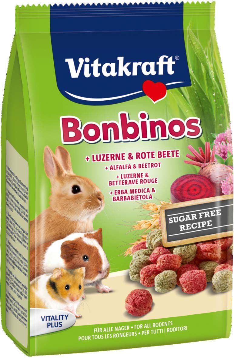 Vitakraft BonBinos - Konijn & Knaagdier Snacks - Biet, alfalfa
