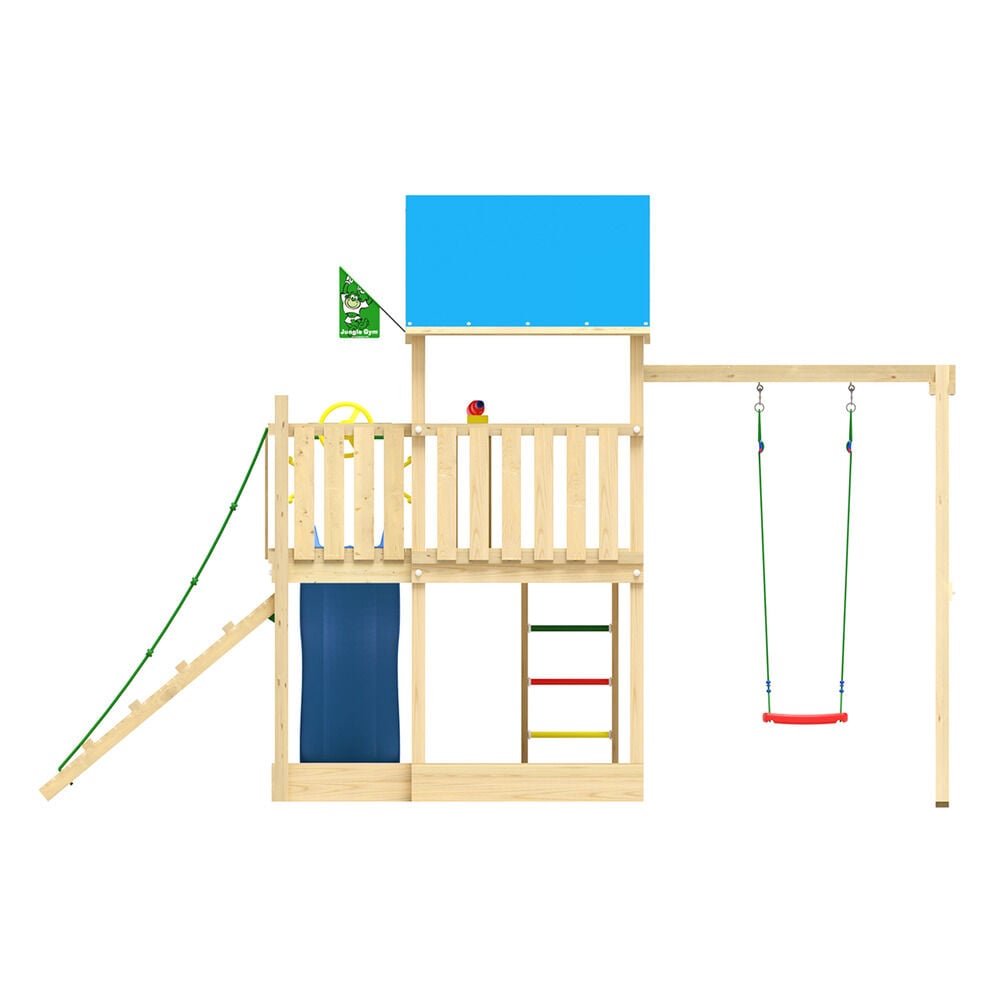 Jungle Gym Kongsberg Grenen - Speeltoestel - Blauw - Grenenhout
