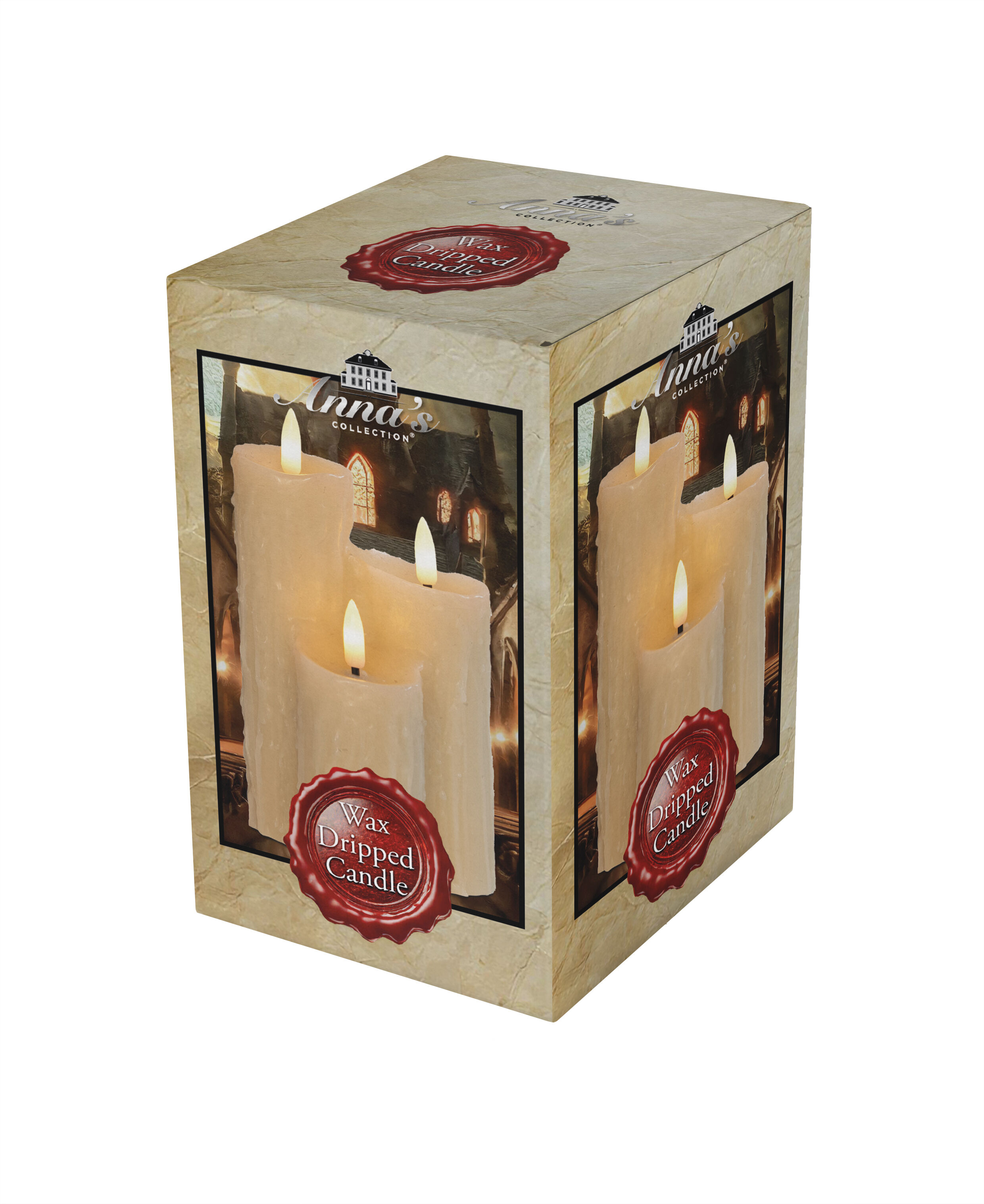 Anna's Collection - LED Druipkaars 3D Vlam - 16.5 cm - Reukloos