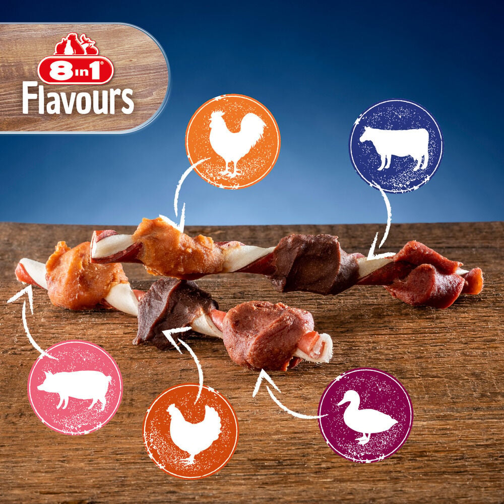 8in1 Triple Flavour Skewers - Hondensnack - 6 Stuks