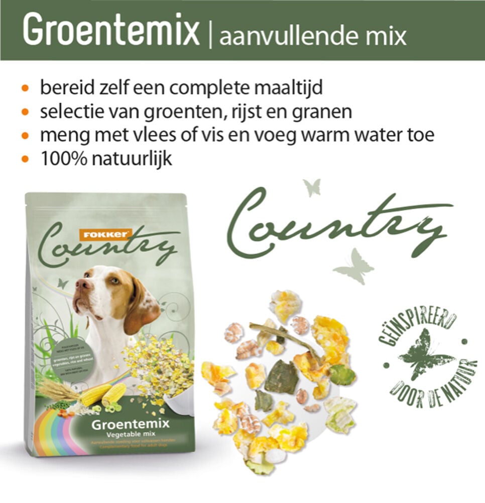 Fokker Country Groentemix - Hondenvoer - 6 Kilogram - Groente