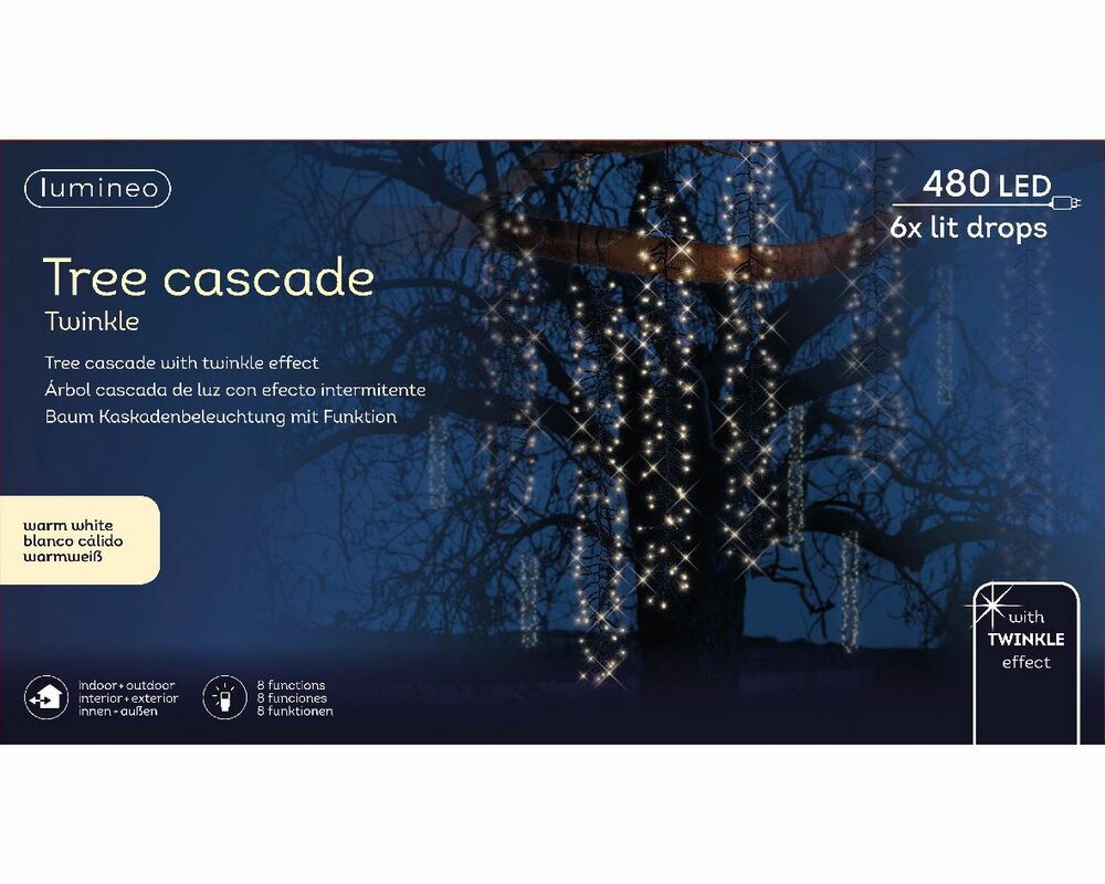 Lumineo Twinkelend Boom - Cascadeverlichting - 6 takken