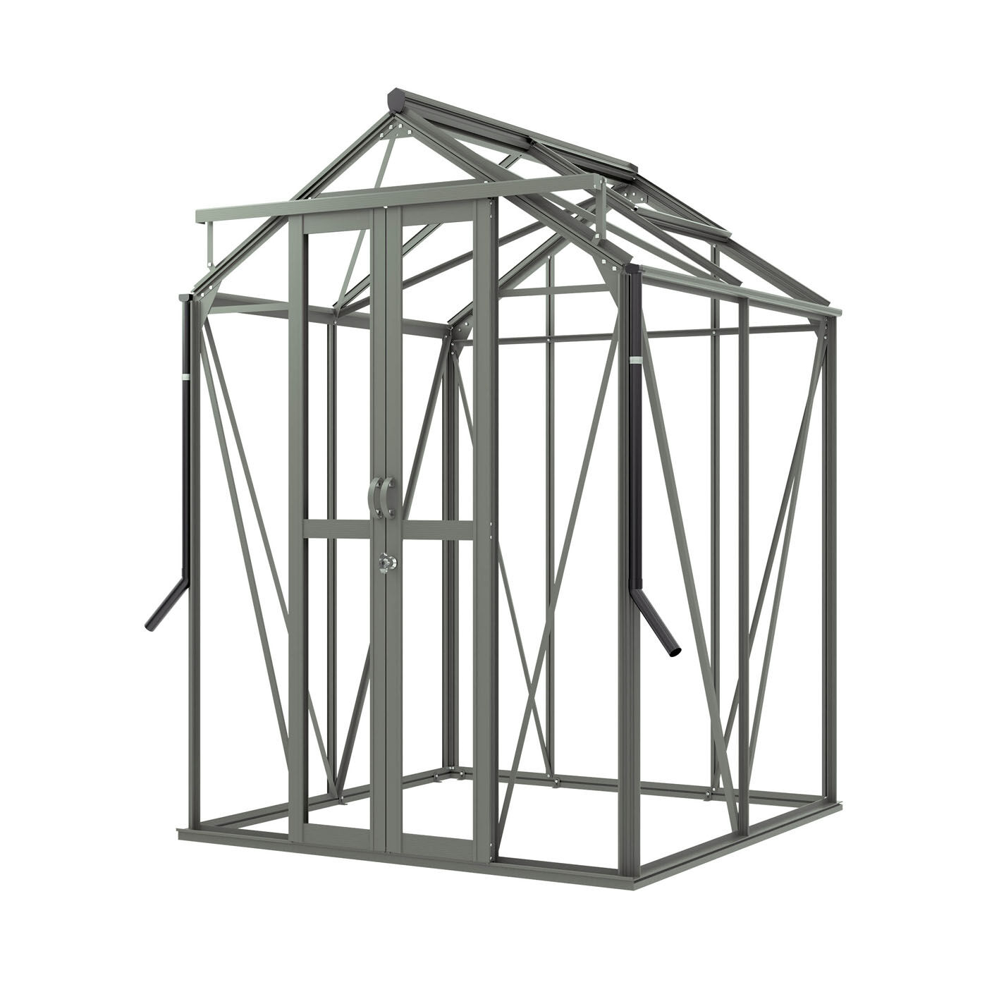 Royal Well Anne I Full Options - Tuinkas - Groengrijs - 211.2x149.8x150.7 cm - Veiligheidsglas