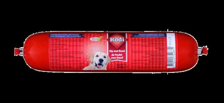 RODI- Worst - Hondensnack - 400 Gram - rund, kip RODI- Worst - Hondensnack - 400 Gram - rund, kip