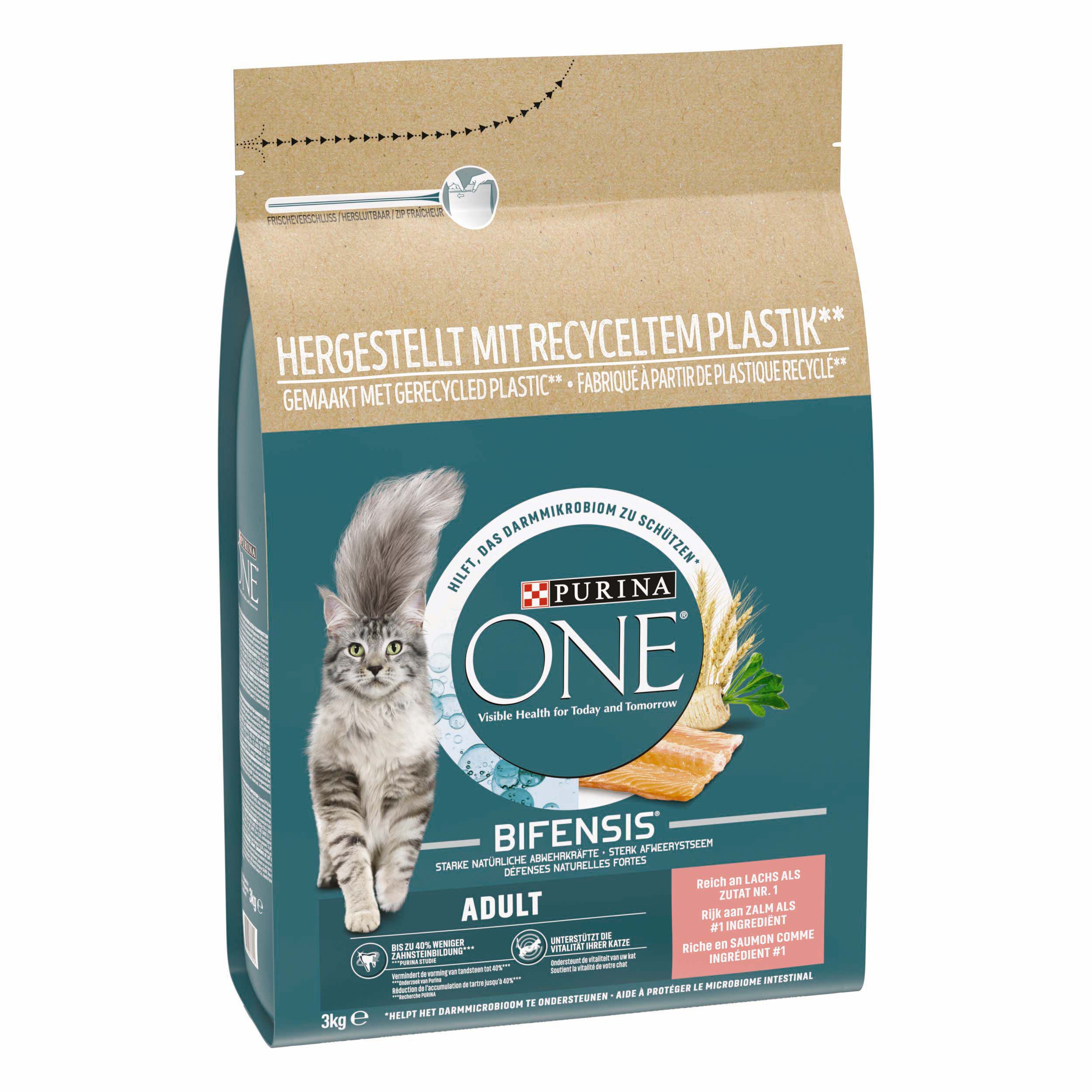 Purina One Adult - Kattenvoer - 3 Kilogram - zalm