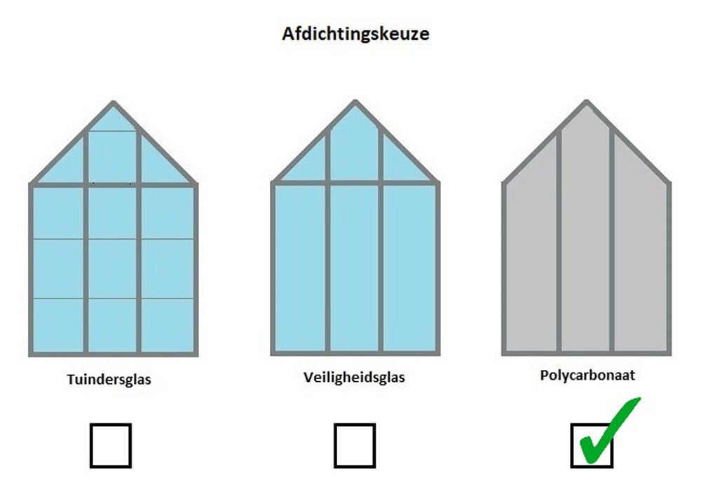 Halls Popular 86 - Tuinkas - zilver - 196x193x257 cm - Polycarbonaat