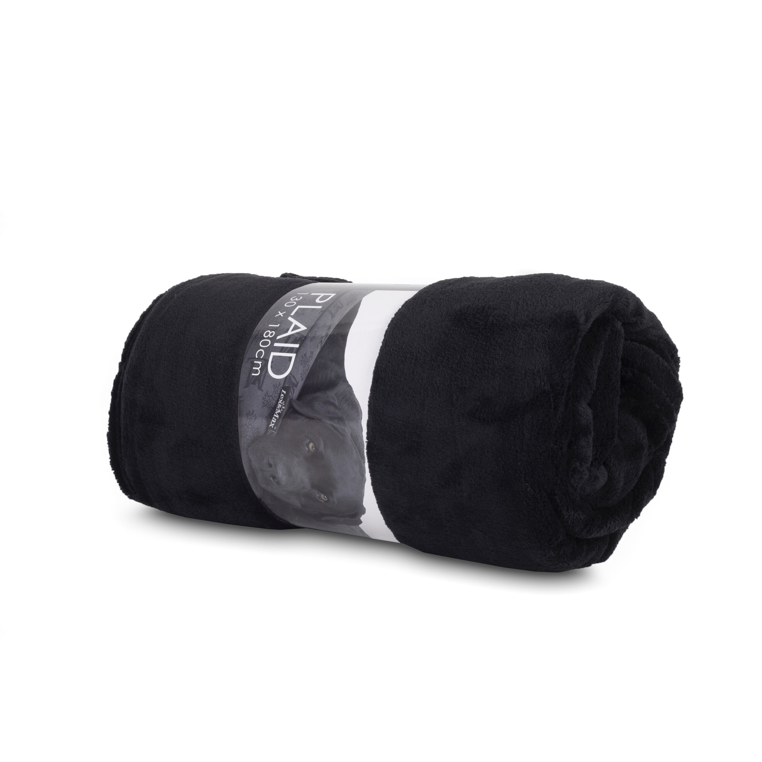 Lex & Max Fleeceplaid - Hondendeken - Zwart - 1x180x130 cm Lex & Max Fleeceplaid - Hondendeken - Zwart - 1x180x130 cm