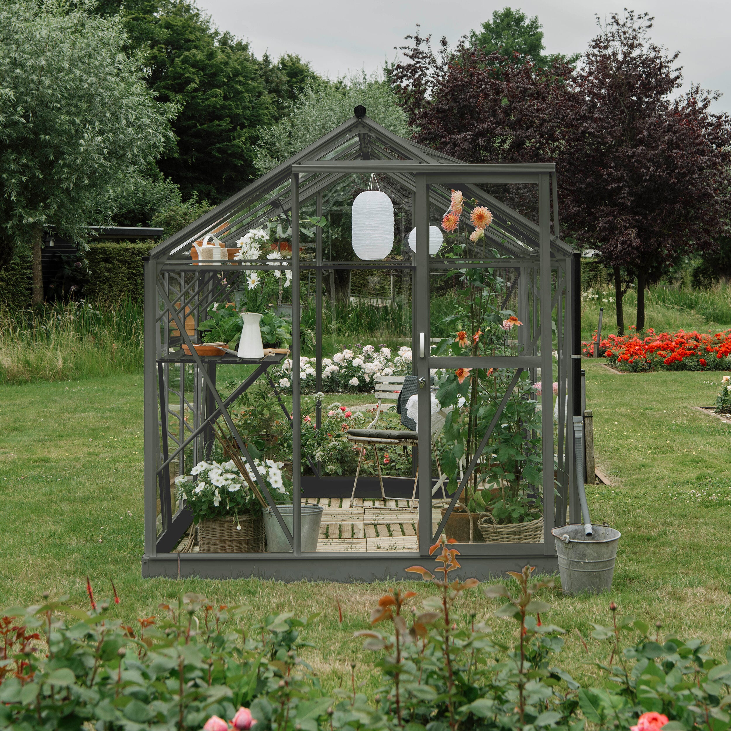 Royal Well Mary II - Tuinkas - Groen - 241x212x291 cm - Veiligheidsglas Royal Well Mary II - Tuinkas - Groen - 241x212x291 cm - Veiligheidsglas