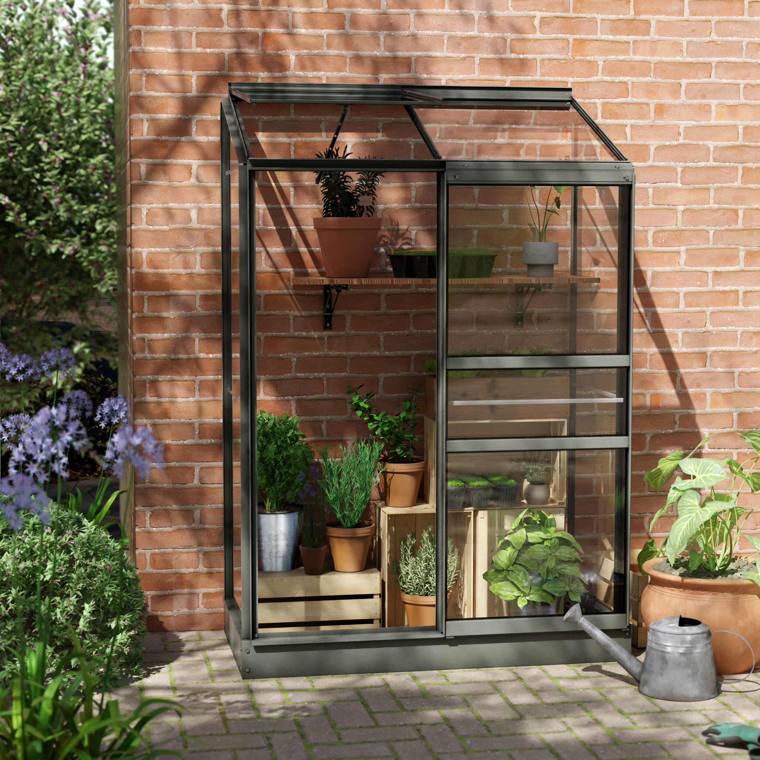 Royal Well Emma I - Muurkas - Groengrijs - 194x132x69 cm - Veiligheidsglas