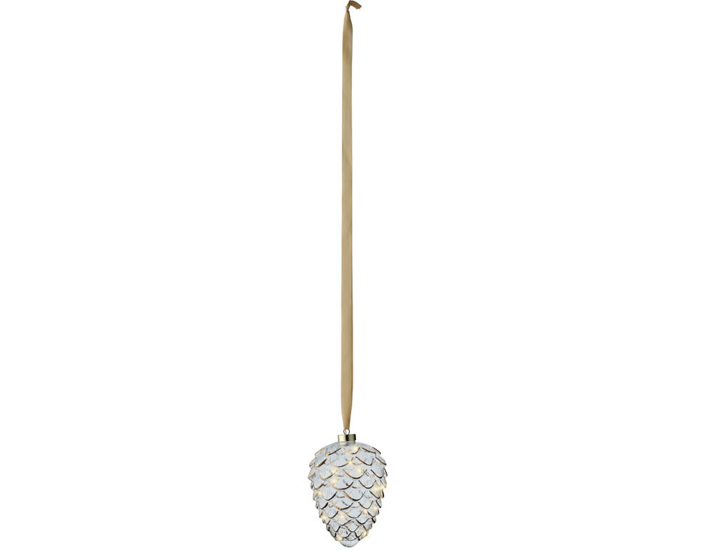Lumineo LED Dennenappel - Hanglamp - 15 - Wit - Warm wit