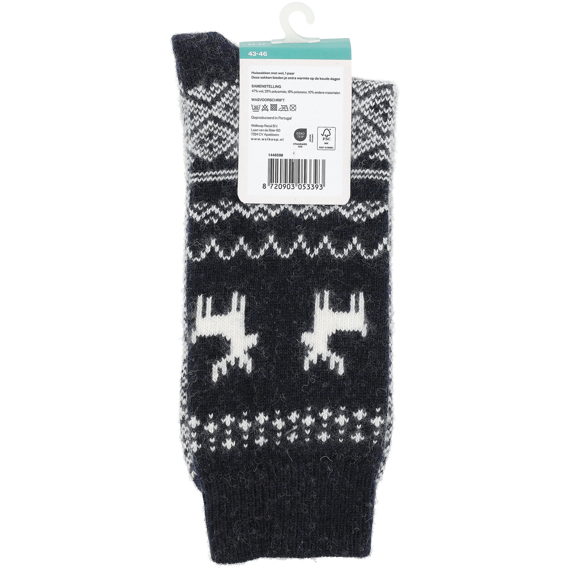 Welkoop Huissokken - Wol - Blauw