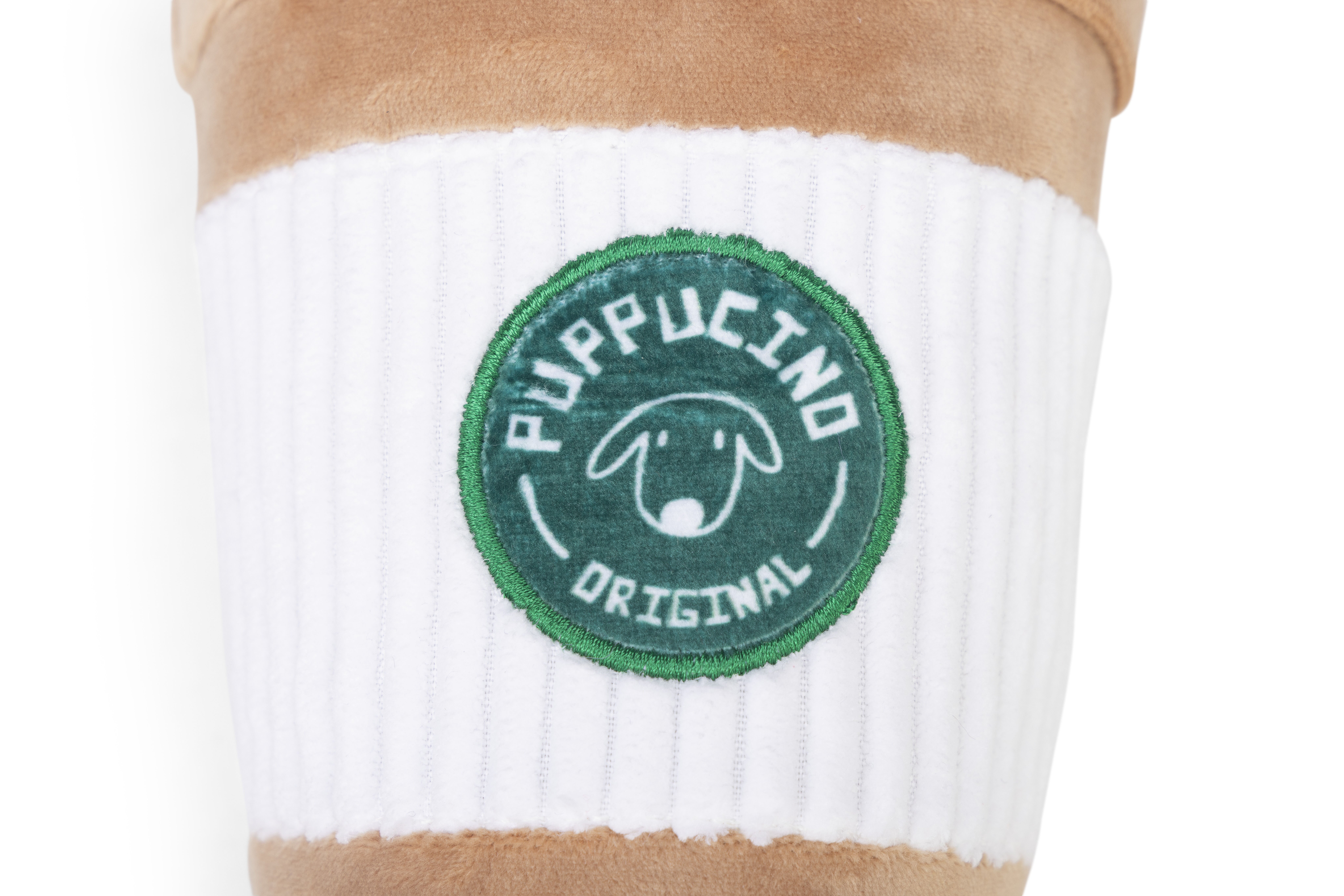 Designed by Lotte Puppychino - Pluche Knuffel - Hondenspeelgoed - Wit, Bruin - 11x24x11 cm