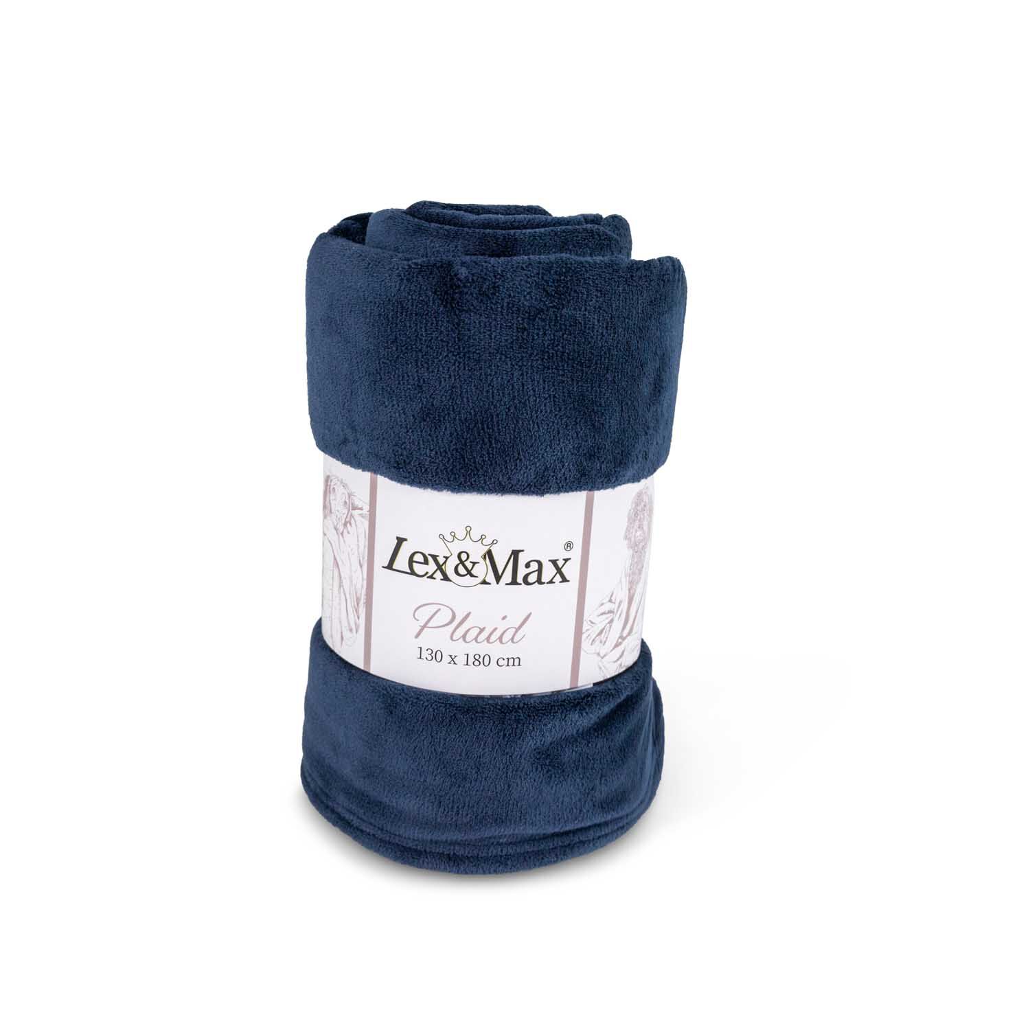 Lex & Max Fleeceplaid - Hondendeken - Donkerblauw - 1x180x130 cm Lex & Max Fleeceplaid - Hondendeken - Donkerblauw - 1x180x130 cm