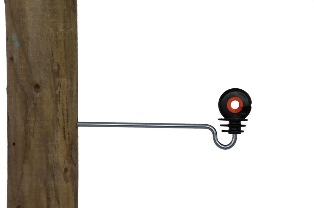 Gallagher XDI - Afstandschroefisolator XDI gebogen 20cm - 25.5 cm - 10 Stuks - Zwart - 18 cm