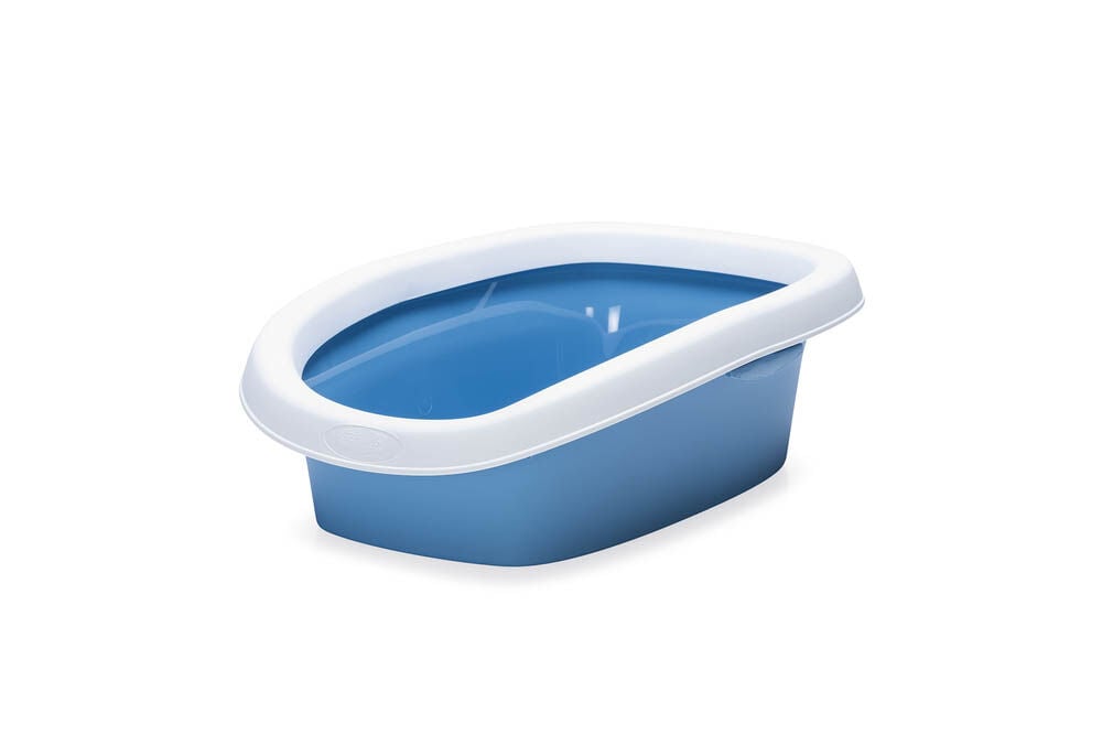 Stefanplast Sprint 10 - Kattenbak - Open - Wit Blauw - 14x43x31 cm