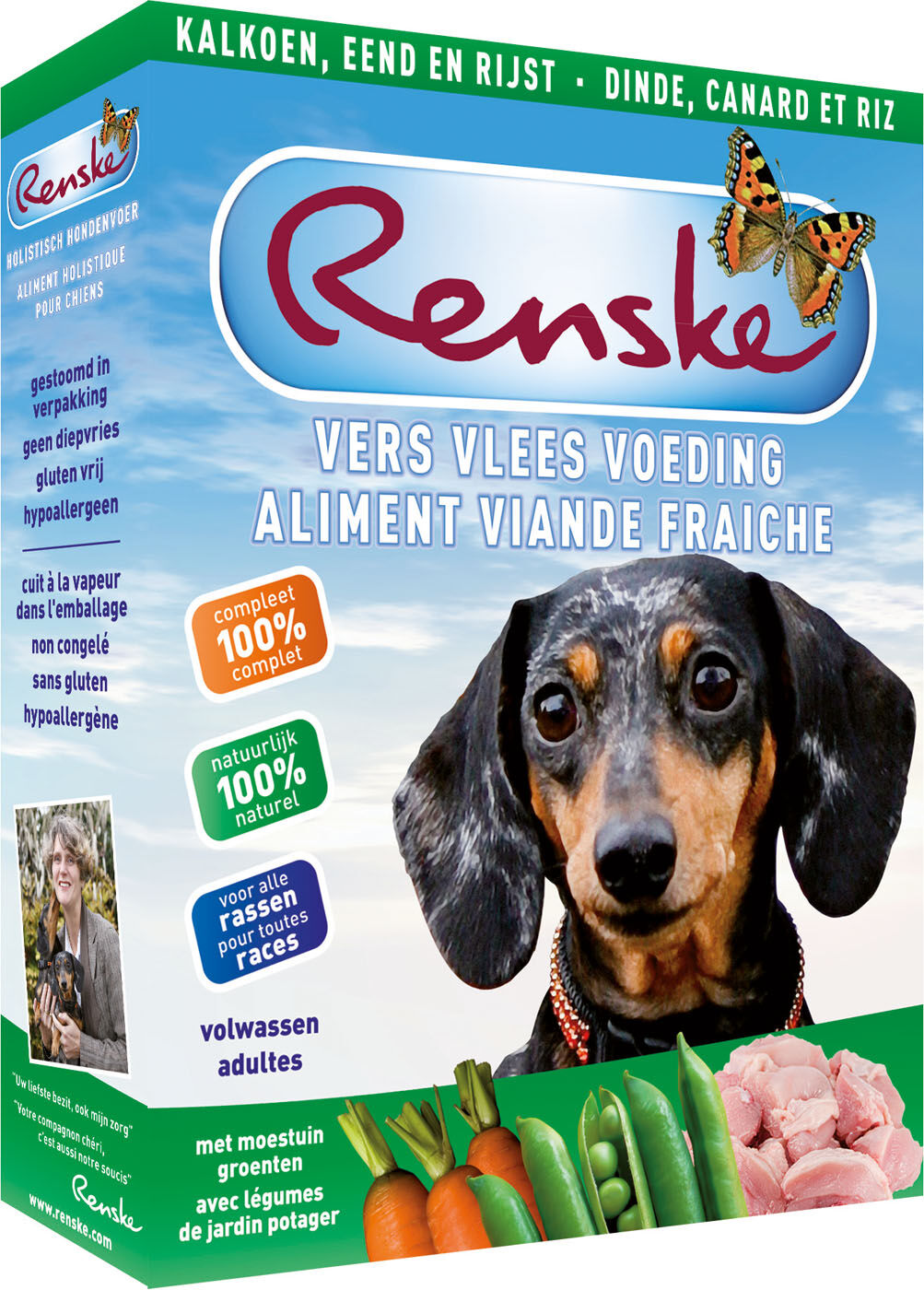Renske Vers Vlees Voeding - Hondenvoer - 395 Gram - eend, kalkoen Renske Vers Vlees Voeding - Hondenvoer - 395 Gram - eend, kalkoen