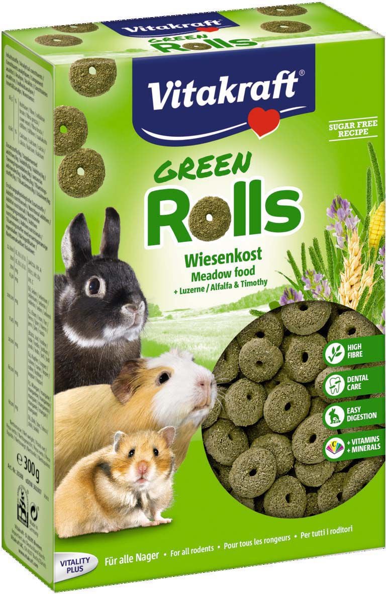 Vitakraft Green Roll - Konijn & Knaagdier Snacks - 300 Gram