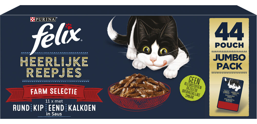 Felix Heerlijke reepjes - Kattenvoer - 44x80 gram