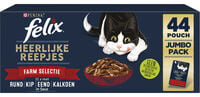 Felix Heerlijke reepjes - Kattenvoer - 44x80 gram - 3520 Gram - vis, eend, rund