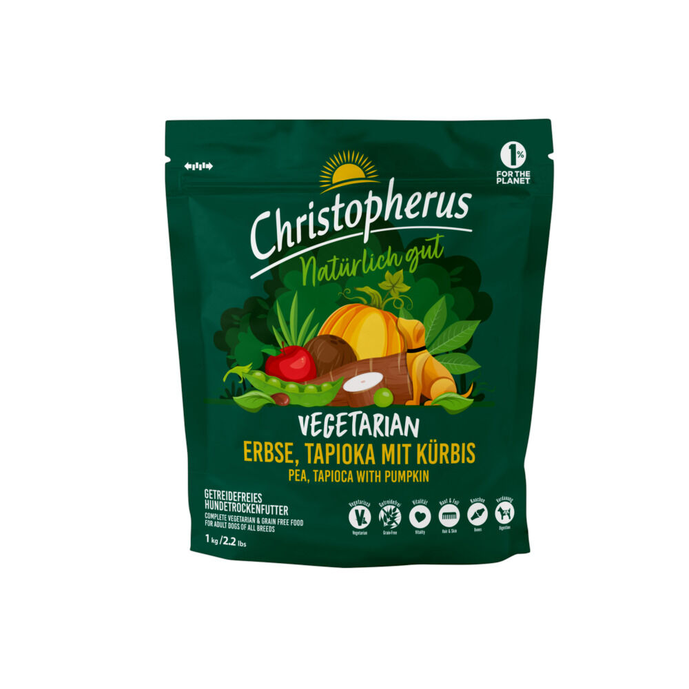 Christopherus Vegetarian - Hondenvoer - 1000 Gram - groente Christopherus Vegetarian - Hondenvoer - 1000 Gram - groente