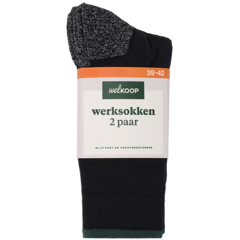 Welkoop - Werksokken - 2-Pack - Zwart - 39-42 Welkoop - Werksokken - 2-Pack - Zwart - 39-42