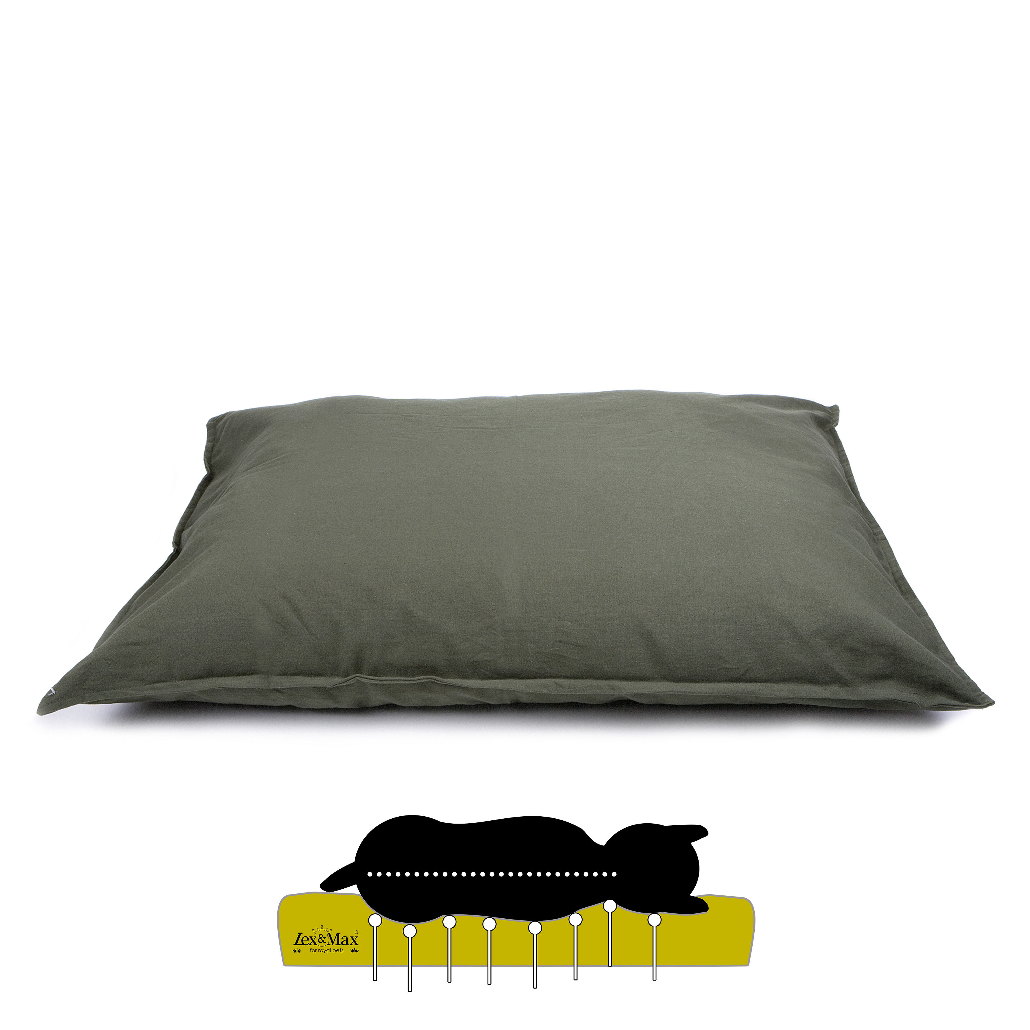 Lex & Max Tivoli - Orthopedisch Hondenkussen - Mosgroen - 70x100x16 cm - L