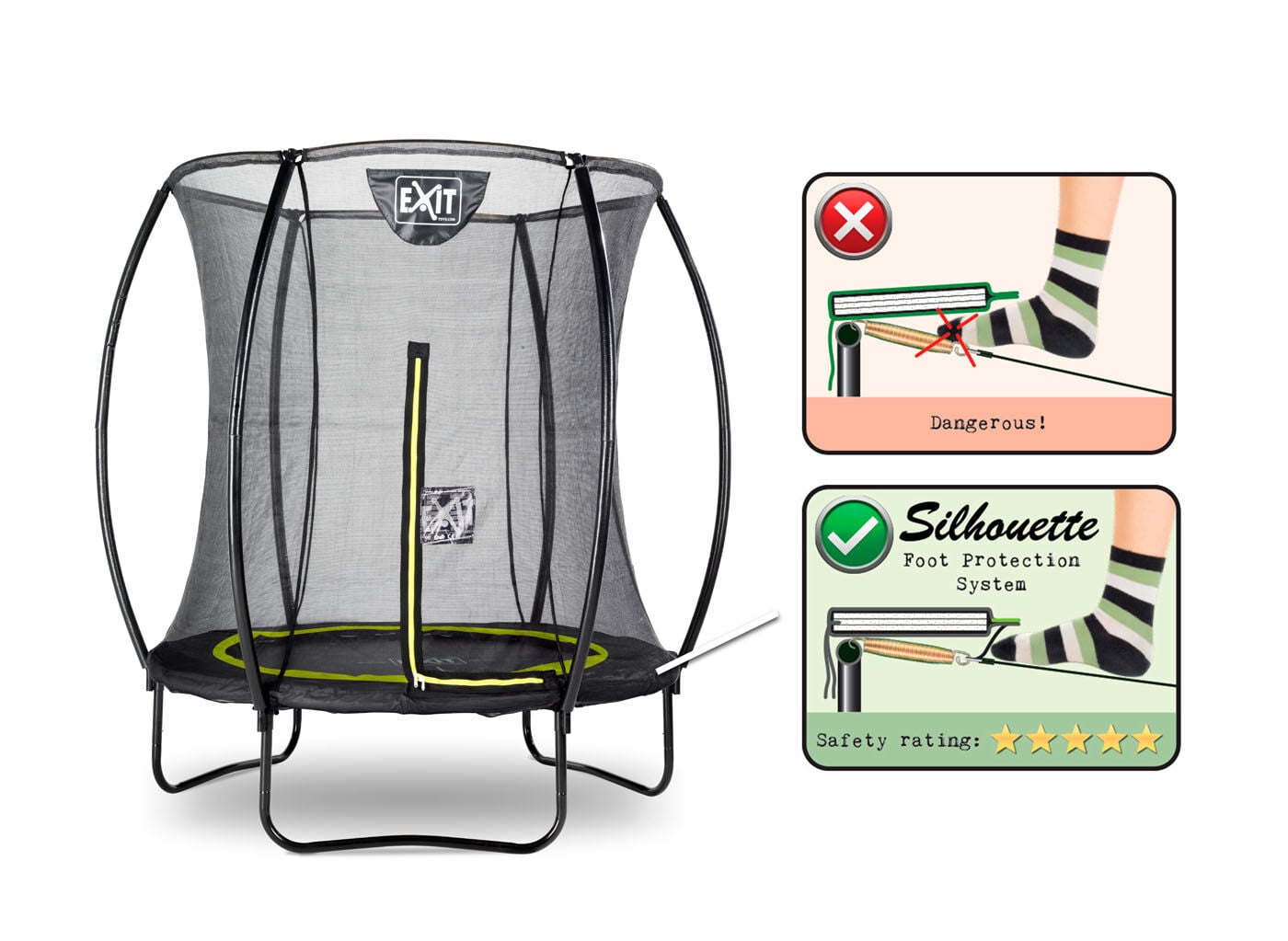 EXIT Silhouette - Trampoline - Zwart - 183 cm