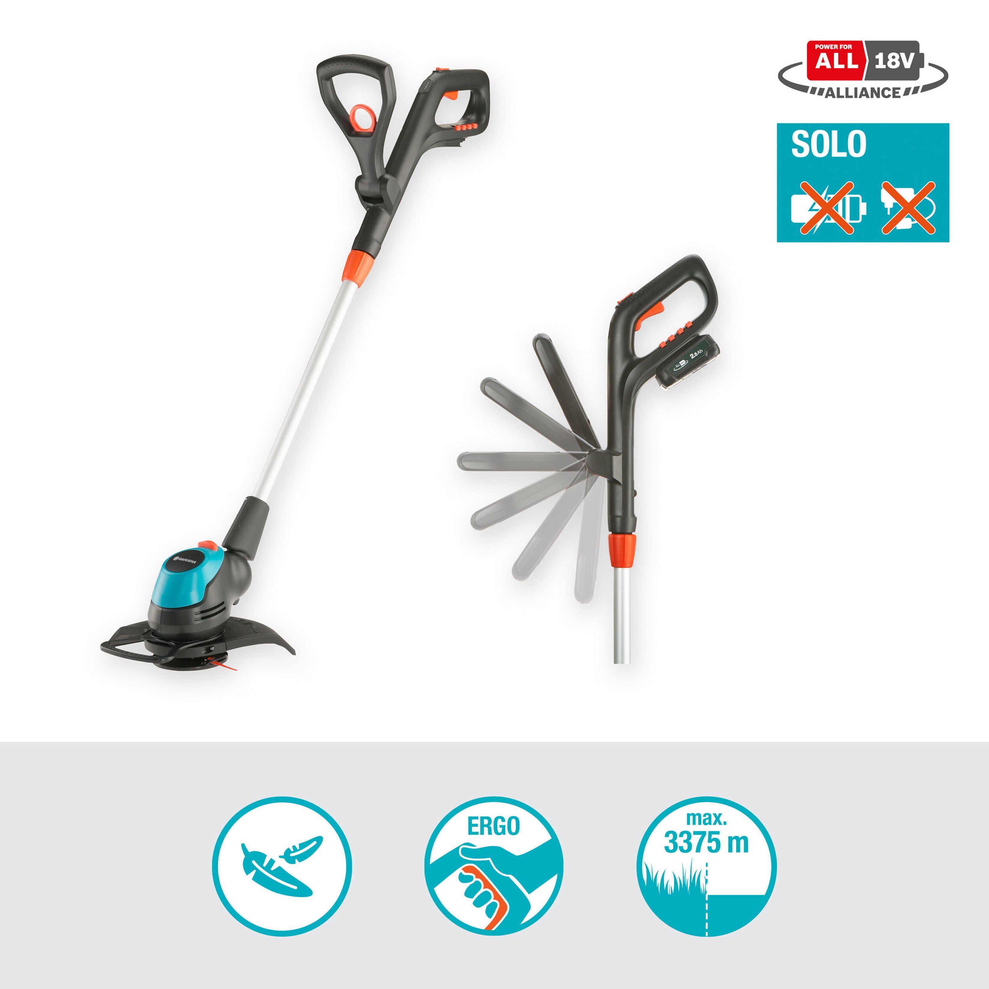 GARDENA EasyCut 23/18V P4A solo - Accu-trimmer (excl. accu en lader)