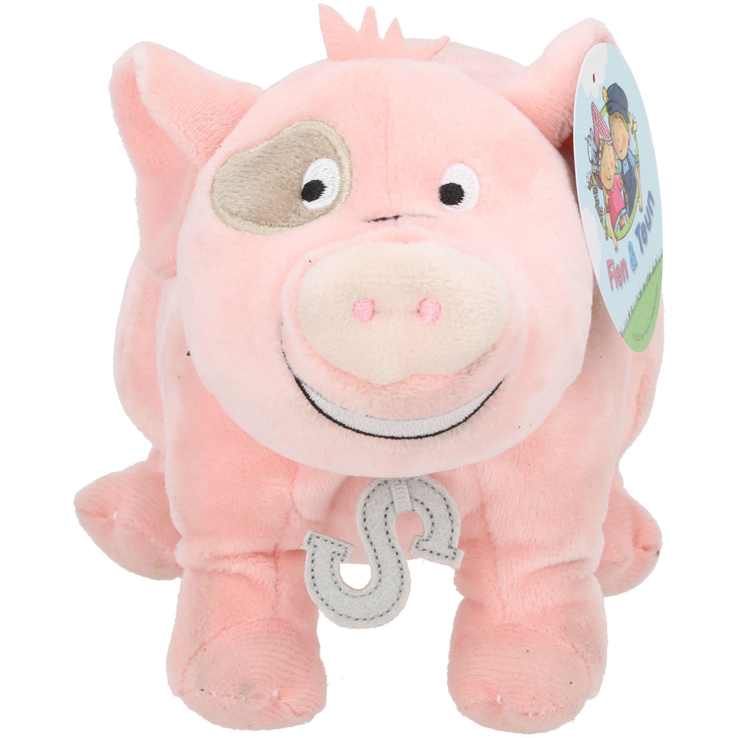 Fien & Teun Pluchen Pop Sebas Varken - Knuffel - roze