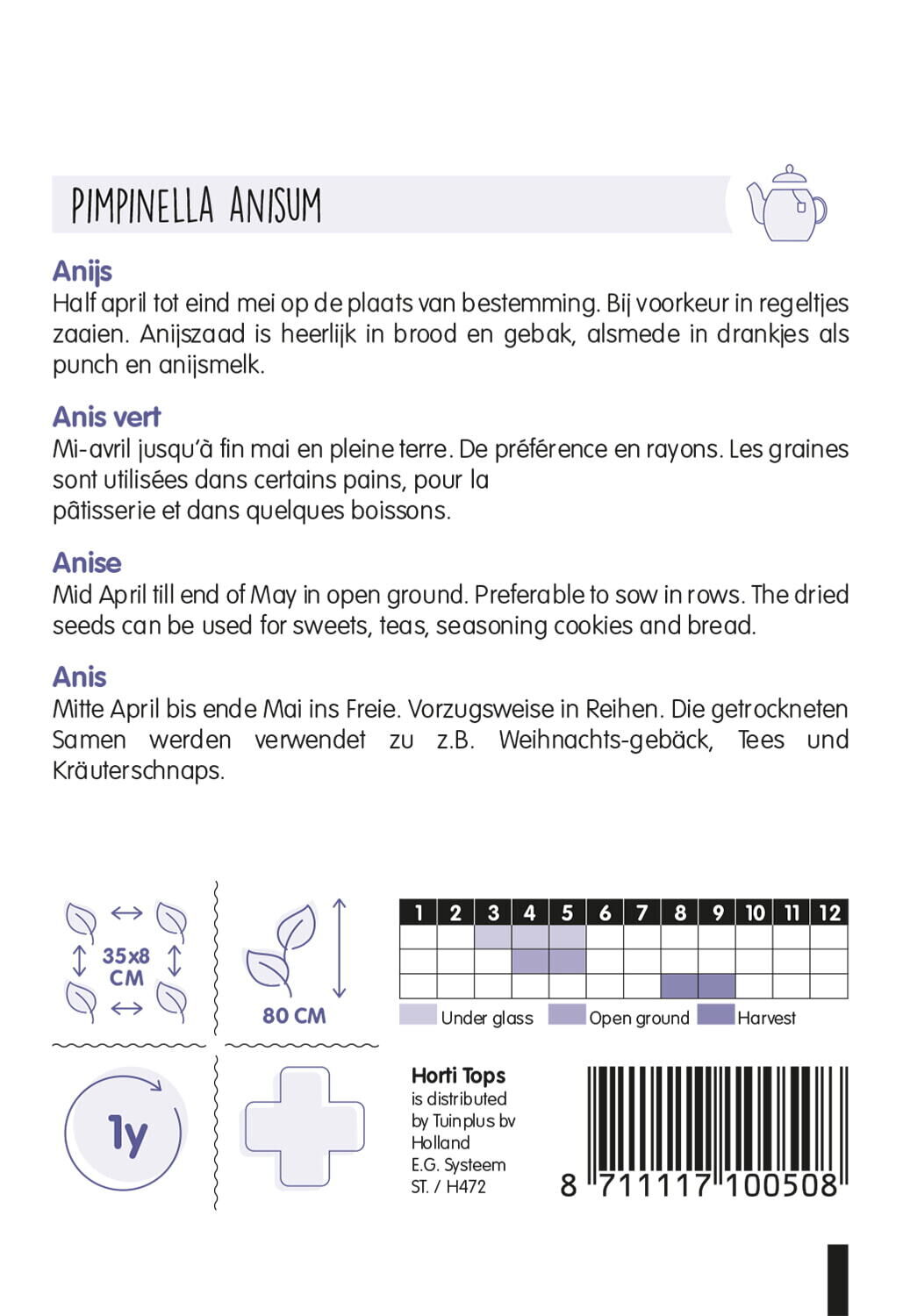 Hortitops Anijs Pimpinella anisum - Kruidenzaden