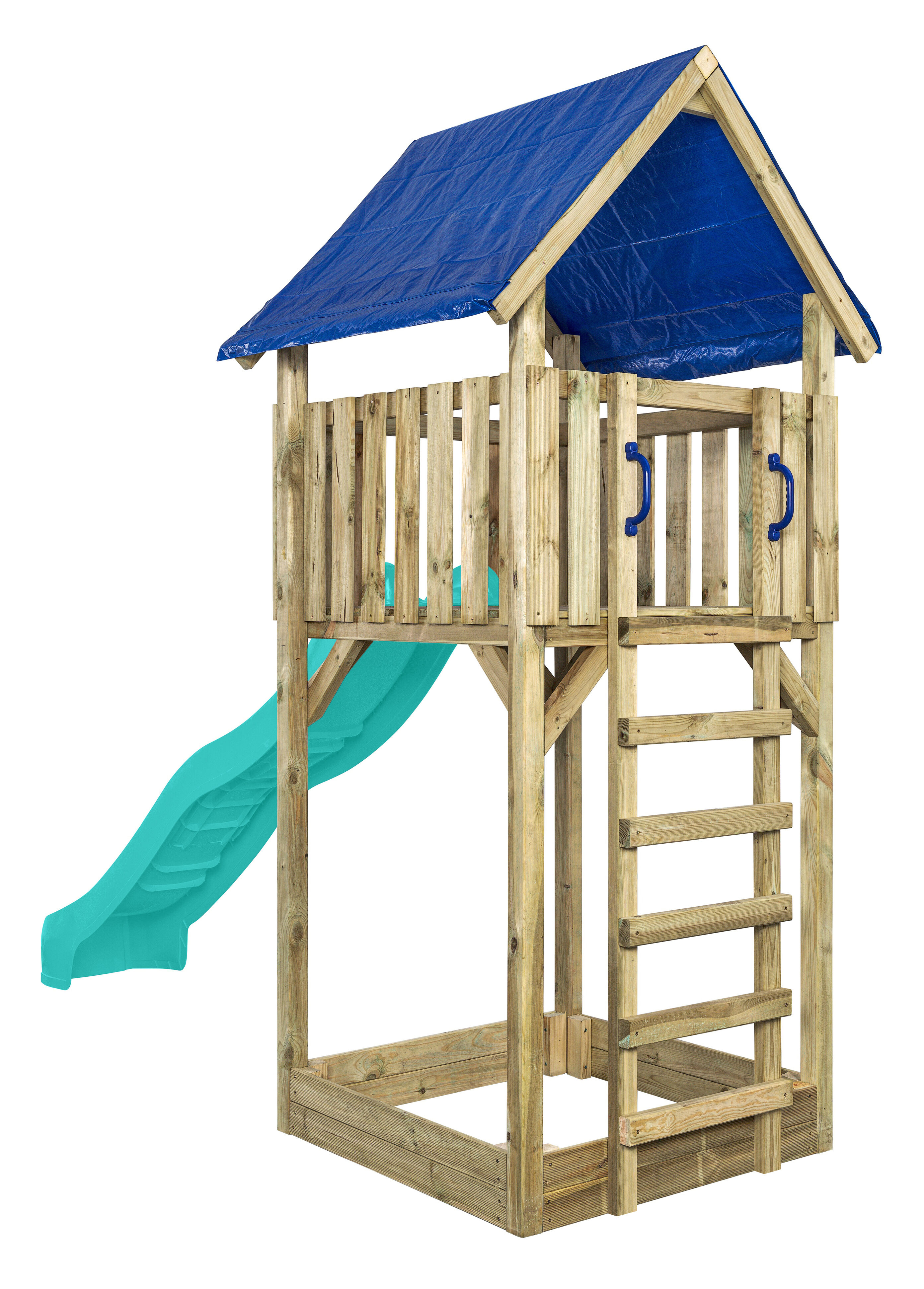 Swing King Lisa - Speeltoren - Turquoise - Hout