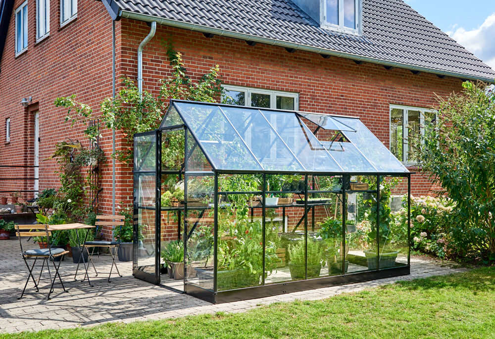 Halls Qube 610 - Tuinkas - zwart - 219x198x321 cm - Veiligheidsglas