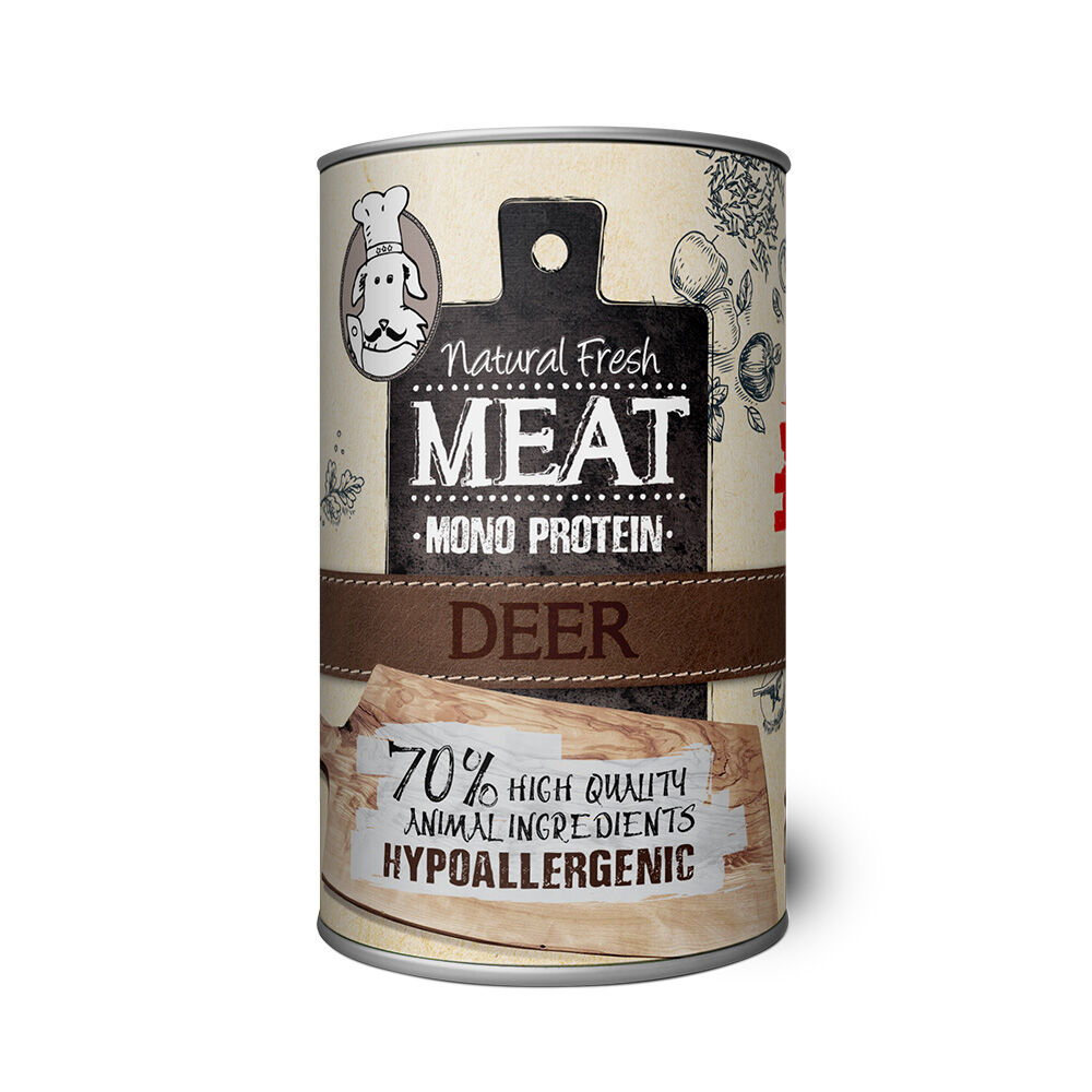 Natural Fresh Meat Mono Protein - Hondenvoer - 400 Gram - hert Natural Fresh Meat Mono Protein - Hondenvoer - 400 Gram - hert