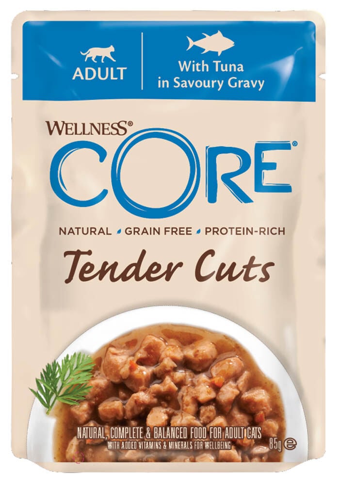 Wellness Core Tender Cuts - Kattenvoer - 85 Gram - tonijn Wellness Core Tender Cuts - Kattenvoer - 85 Gram - tonijn