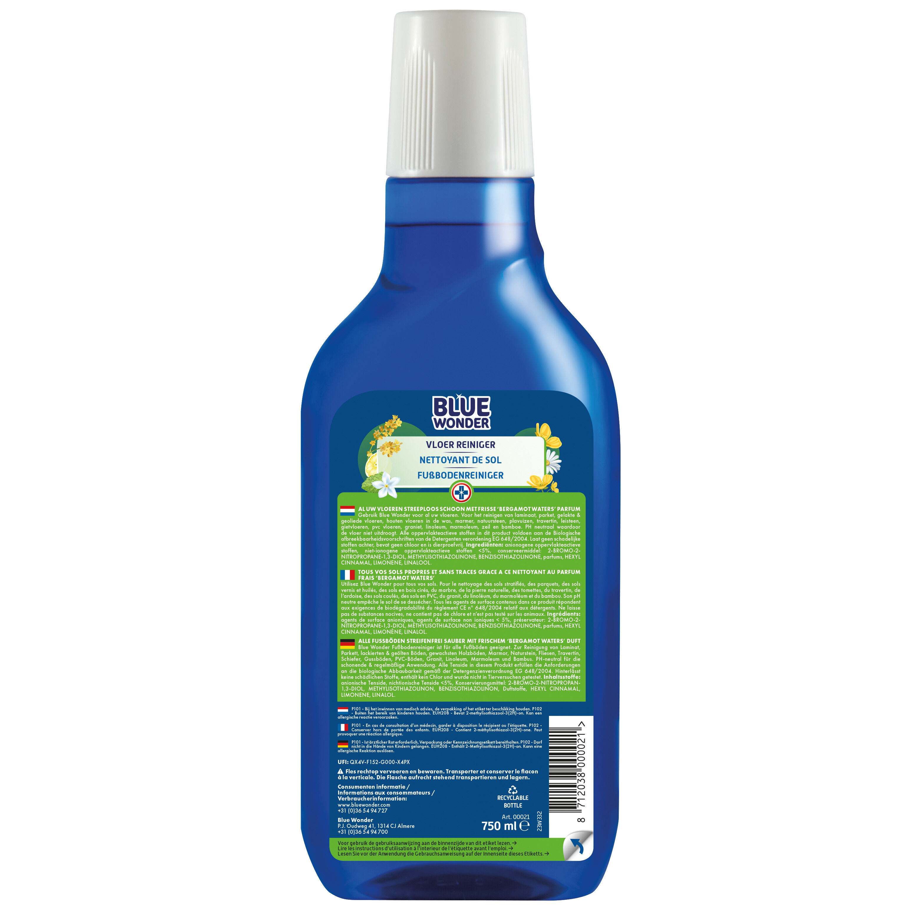 Blue Wonder Vloerreiniger - Reinigingsmiddel - 750 Milliliter - 9.5 cm
