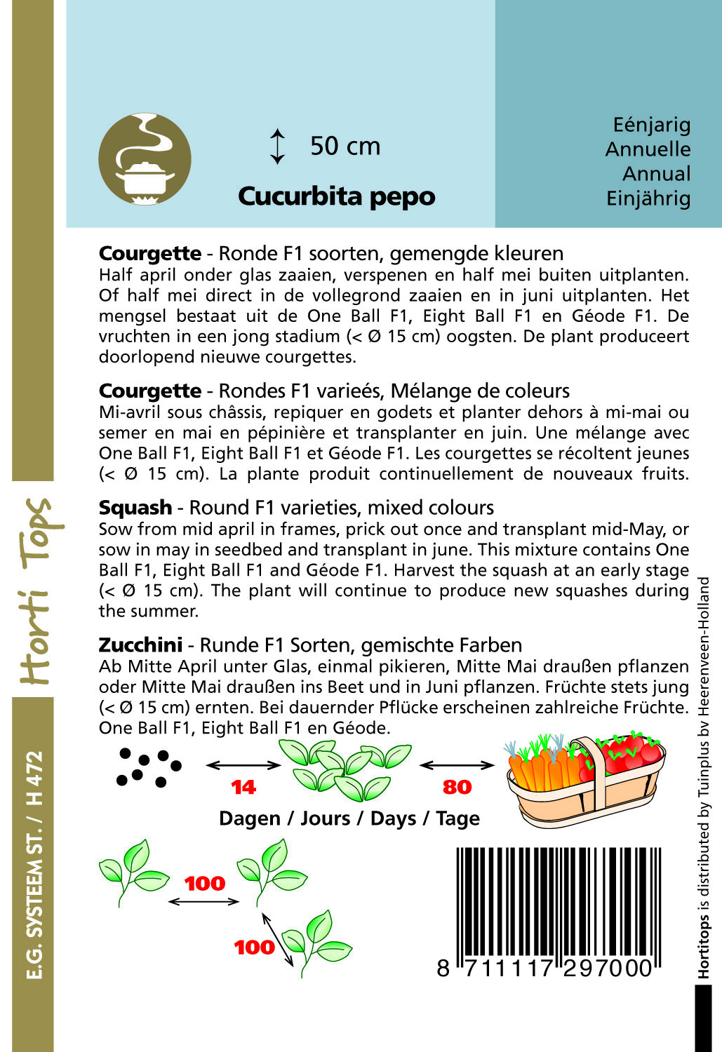 Hortitops Courgette Cucurbita pepo - Groentezaden