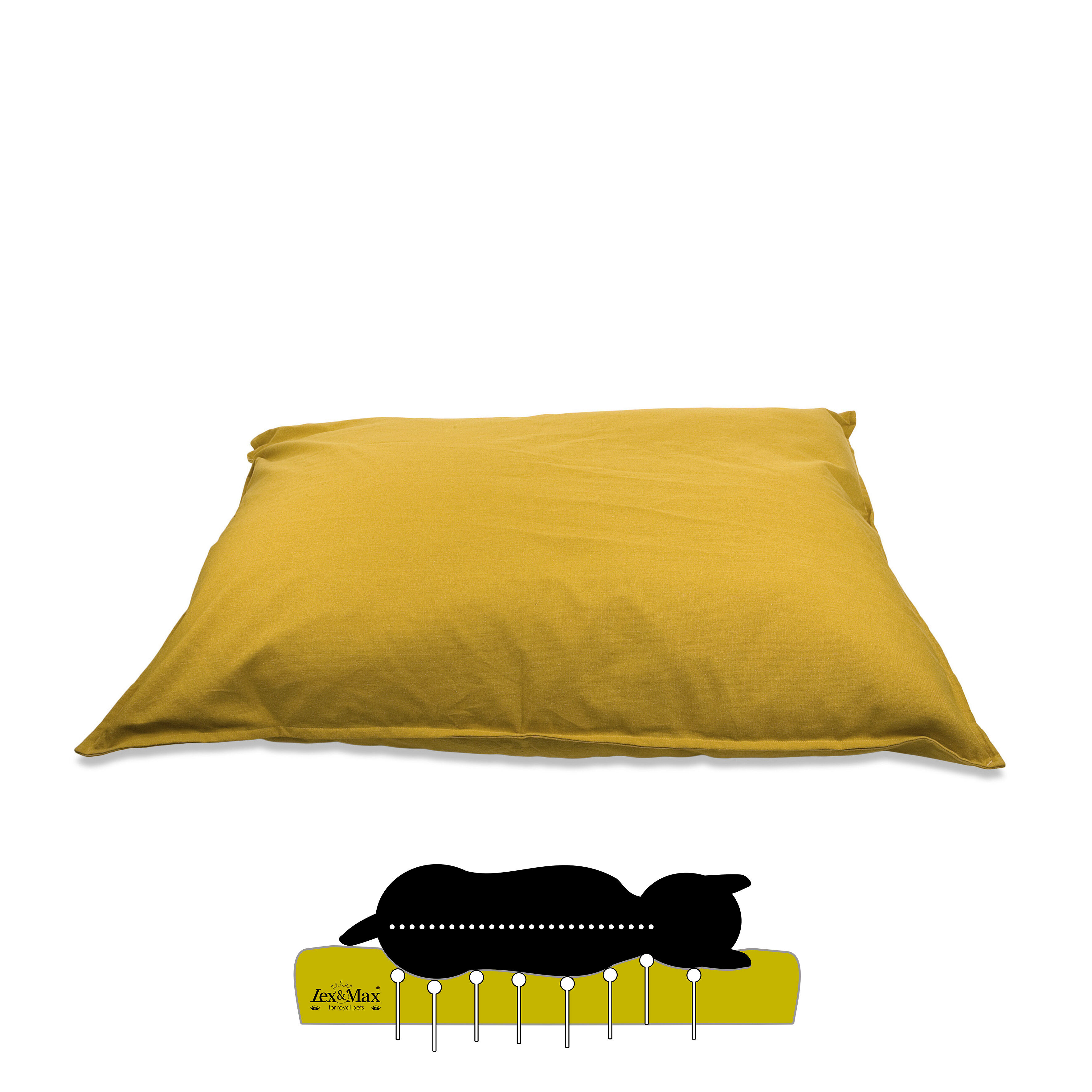 Lex & Max Tivoli - Orthopedisch Hondenkussen - Geel - 70x100x16 cm - L